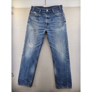 Vintage Levi's 505 Jeans Mens 36x32 Fits 34.5x31.5" Blue Denim Honeycomb Whisker